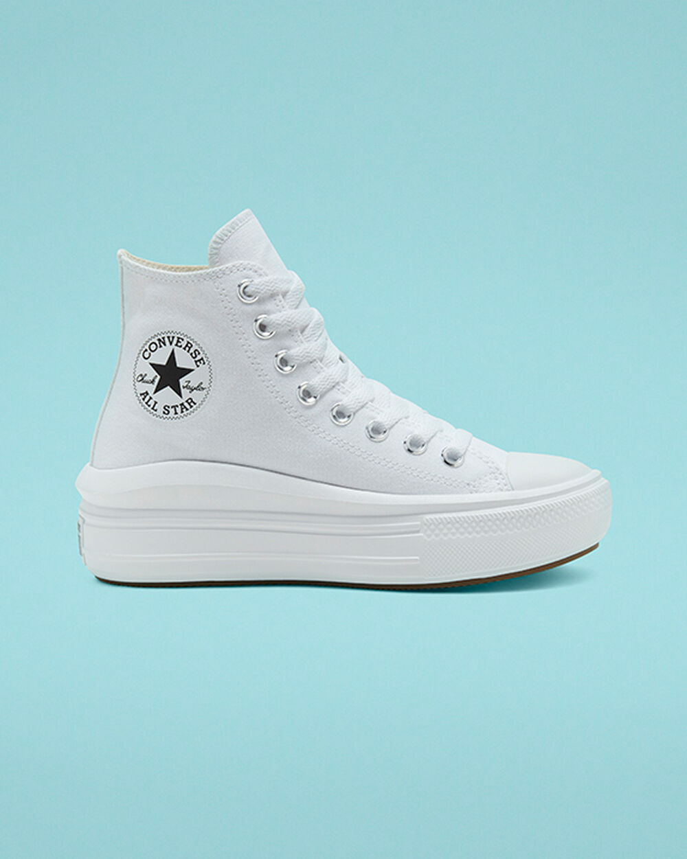 Tenis Converse Chuck Taylor All Star Move Mujer Blancos Beige Blancos Negros | Mexico-063426