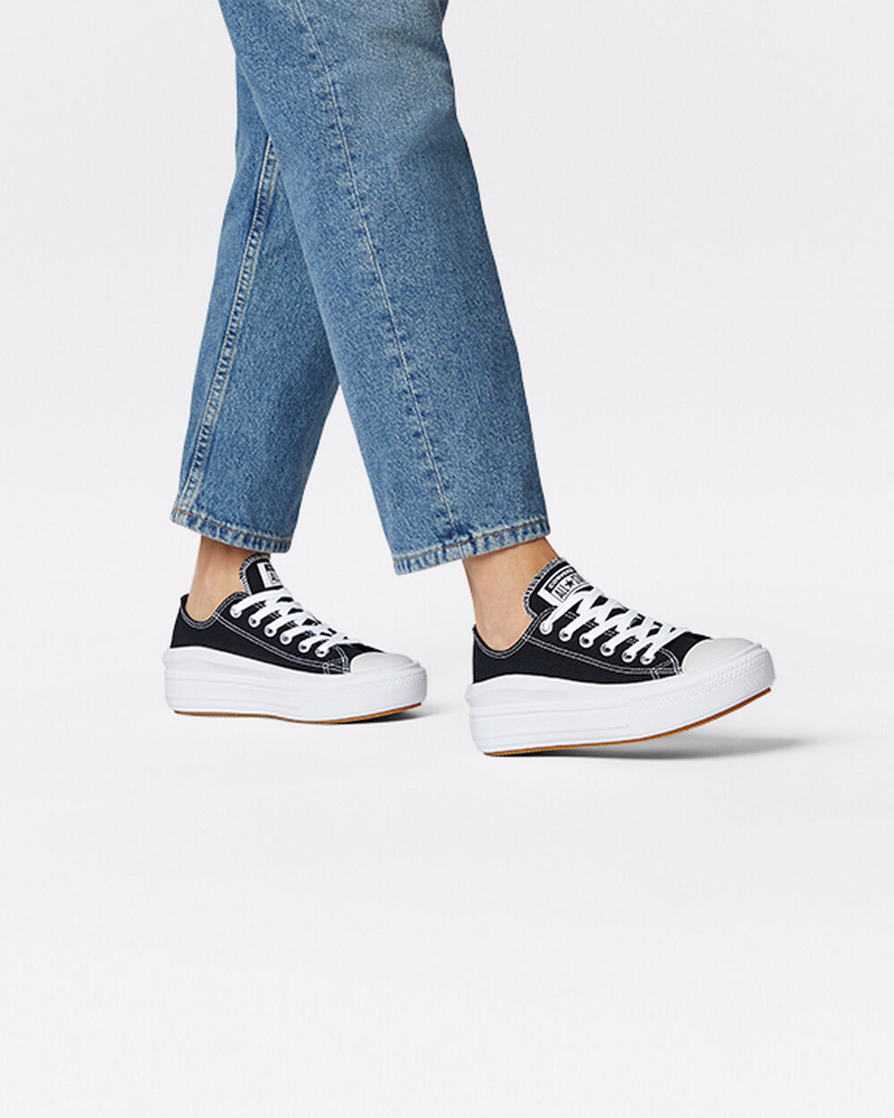 Tenis Converse Chuck Taylor All Star Move Mujer Negros Blancos | Mexico-75426